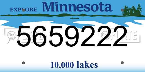 5659222 Minnesota License Plate