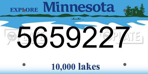 5659227 Minnesota License Plate
