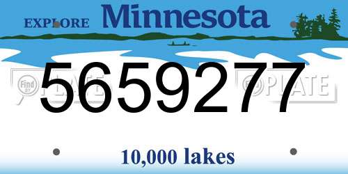 5659277 Minnesota License Plate