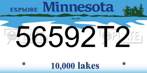 56592T2 Minnesota License Plate
