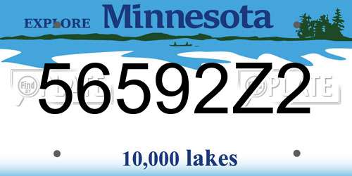 56592Z2 Minnesota License Plate