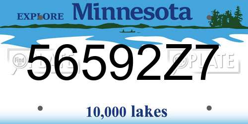 56592Z7 Minnesota License Plate