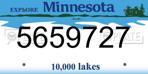5659727 Minnesota License Plate