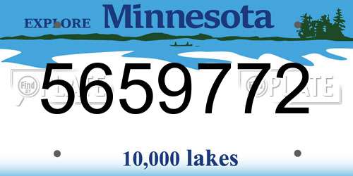 5659772 Minnesota License Plate