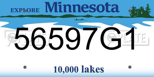 56597G1 Minnesota License Plate