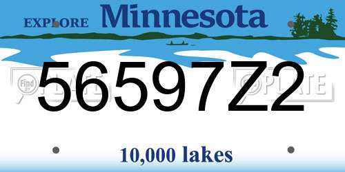 56597Z2 Minnesota License Plate