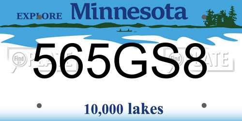 565GS8 Minnesota License Plate