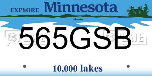 565GSB Minnesota License Plate
