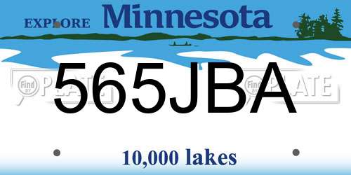 565JBA Minnesota License Plate