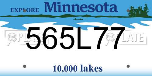 565L77 Minnesota License Plate