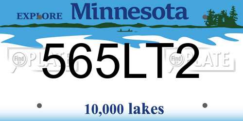 565LT2 Minnesota License Plate