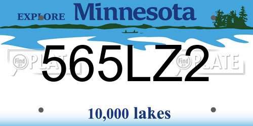 565LZ2 Minnesota License Plate
