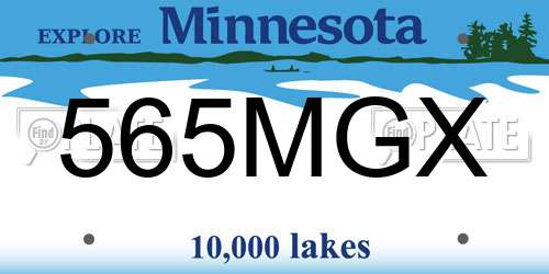 565MGX Minnesota License Plate