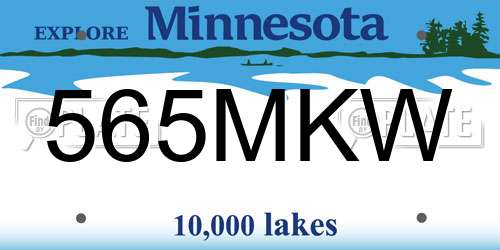 565MKW Minnesota License Plate