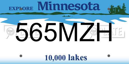 565MZH Minnesota License Plate