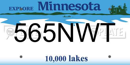 565NWT Minnesota License Plate