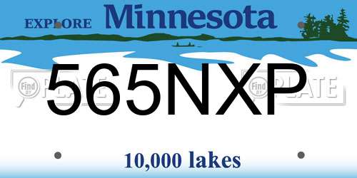 565NXP Minnesota License Plate