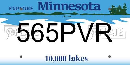 565PVR Minnesota License Plate