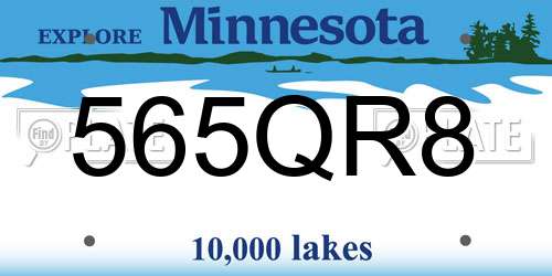 565QR8 Minnesota License Plate