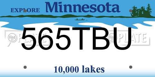 565TBU Minnesota License Plate