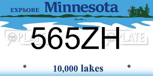 565ZH Minnesota License Plate