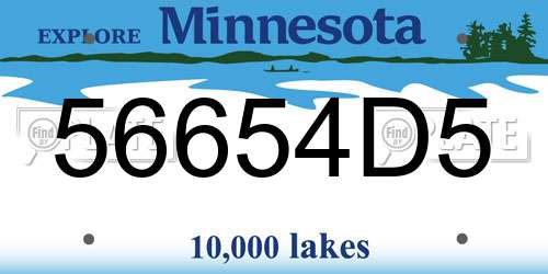 56654D5 Minnesota License Plate