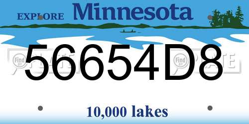 56654D8 Minnesota License Plate