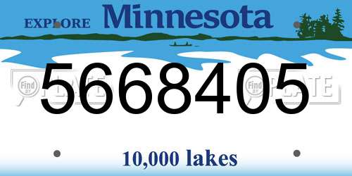 5668405 Minnesota License Plate