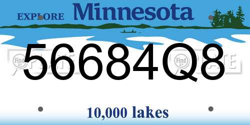 56684Q8 Minnesota License Plate