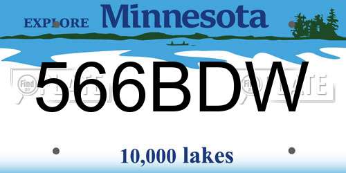 566BDW Minnesota License Plate