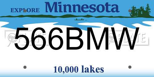 566BMW Minnesota License Plate