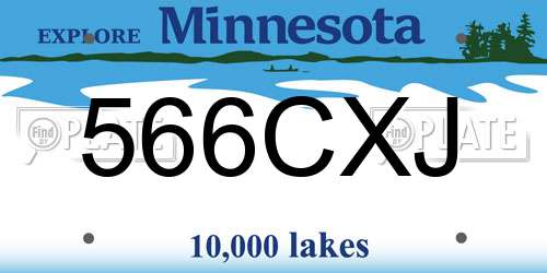 566CXJ Minnesota License Plate