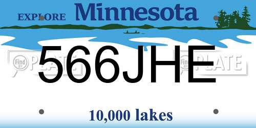 566JHE Minnesota License Plate