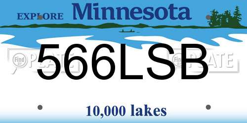 566LSB Minnesota License Plate