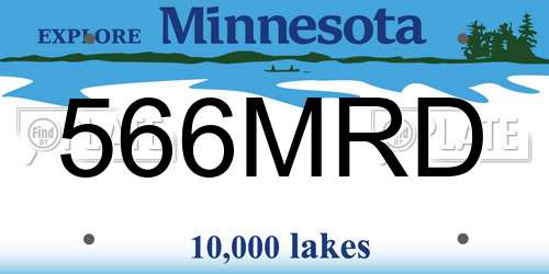 566MRD Minnesota License Plate