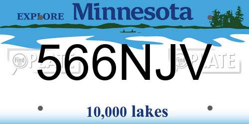 566NJV Minnesota License Plate