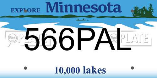 566PAL Minnesota License Plate