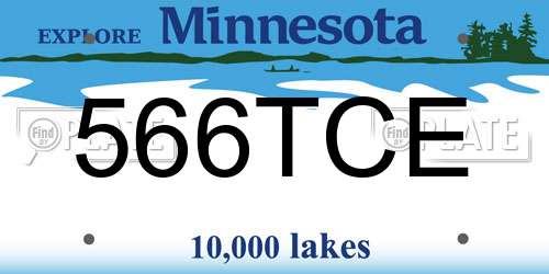 566TCE Minnesota License Plate
