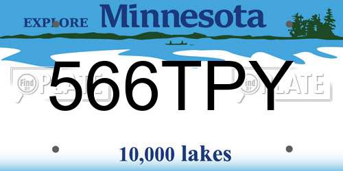 566TPY Minnesota License Plate
