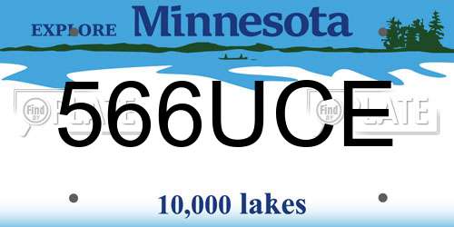 566UCE Minnesota License Plate