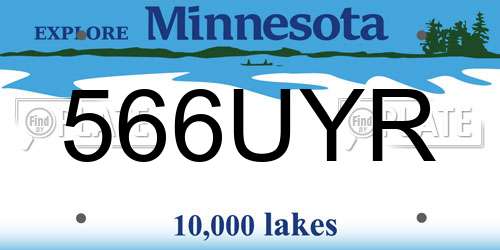 566UYR Minnesota License Plate