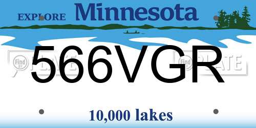 566VGR Minnesota License Plate