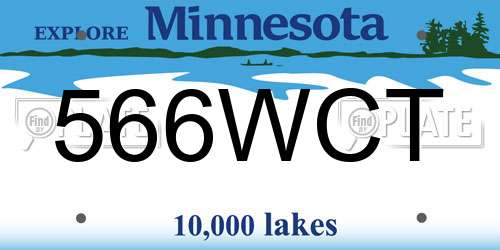566WCT Minnesota License Plate