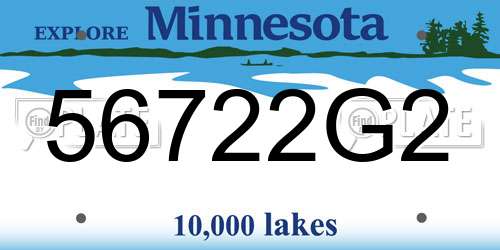 56722G2 Minnesota License Plate