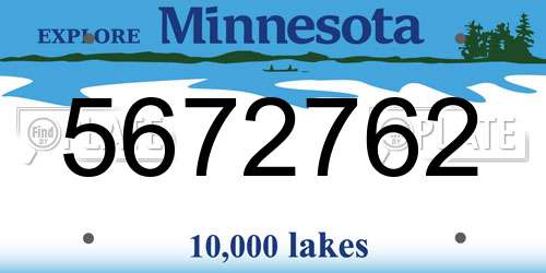 5672762 Minnesota License Plate
