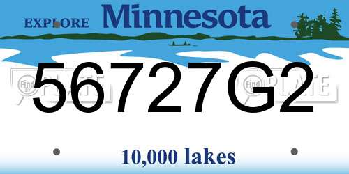 56727G2 Minnesota License Plate