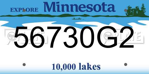 56730G2 Minnesota License Plate
