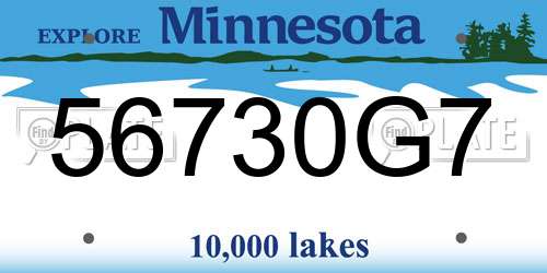 56730G7 Minnesota License Plate
