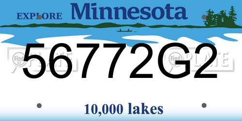 56772G2 Minnesota License Plate