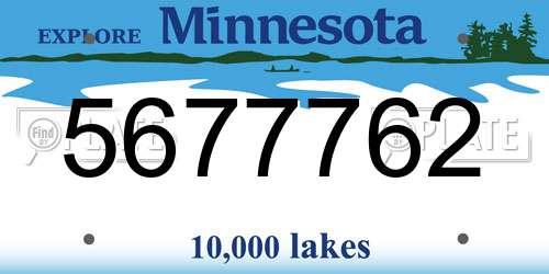 5677762 Minnesota License Plate